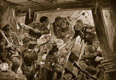 The Russo-Japanese War: a hand-to-hand struggle in the earthworks at Port Arthur by Richard Caton Woodville